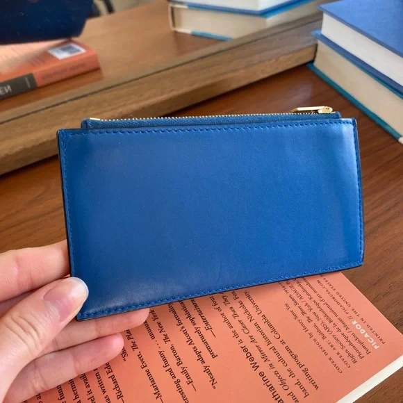 Celine Blue Leather Zip Wallet - Picture 6 of 12